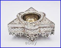 VICTORIAN SILVER PLATED ELECTROTYPE RENAISSANCE STYLE SALT CELLAR c1870