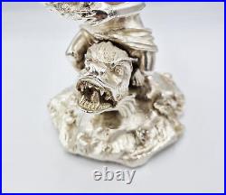 VICTORIAN SILVER PLATED ELECTROTYPE TABLE SALT CELLAR c1870 GODDESS & DOLPHIN