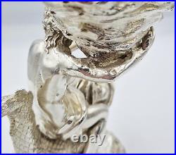 VICTORIAN SILVER PLATED ELECTROTYPE TABLE SALT CELLAR c1870 GODDESS & DOLPHIN