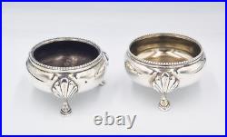 VICTORIAN STERLING SILVER SMALL CAULDRON SALT CELLARS London 1873