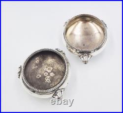 VICTORIAN STERLING SILVER SMALL CAULDRON SALT CELLARS London 1873