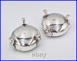 VICTORIAN STERLING SILVER SMALL CAULDRON SALT CELLARS London 1873