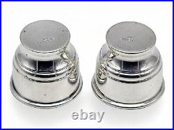 VINTAGE Pair of Sterling Silver / Cobalt Glass Salt Cellar Bowls