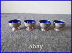 VINTAGE STERLING SILVER SALT CELLAR by FTG withCOBALT BLUE GLASS INSERT #1807-140g