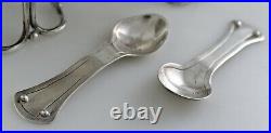 VOTIVE CANdDLES Spratling Sterling Silver Spiral Master Salt Cellars Spoons 1955
