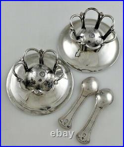 VOTIVE CANdDLES Spratling Sterling Silver Spiral Master Salt Cellars Spoons 1955