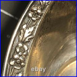 VTG Antique Salt Cellar Dip Hallmarked International Sterling Raised Relief WOW