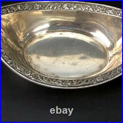 VTG Antique Salt Cellar Dip Hallmarked International Sterling Raised Relief WOW