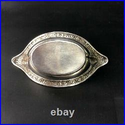 VTG Antique Salt Cellar Dip Hallmarked International Sterling Raised Relief WOW