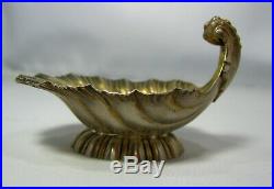 Very Fine M. H. Wilkens & Sohne 800 Silver Salt Cellar Shell with Matching Spoon
