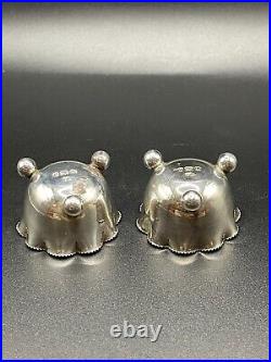 Victorian Antique Sterling Silver Salt Cellars by Atkin Brothers, Sheffield 1896