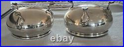 Vintage (2) Sterling Silver open Salt &Pepper Cellar with Cobalt Blue Glass