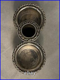 Vintage 800 Silver Double Open Salt Cellar & Toothpick Holder Free Shipping