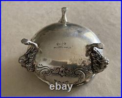 Vintage Baltimore Silvermiths Mfg Sterling Silver Open Salt Cellar Repousse Lion