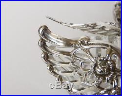 Vintage ELd Sterling Silver 925 SWAN Salt Cellar Pot ARTICULATED Pierced WINGS