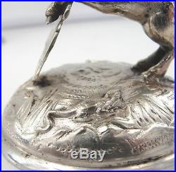 Vintage Friedrich Reusswig 800 Silver Pepper Open Salt Set of 2 Unicorn Cherub