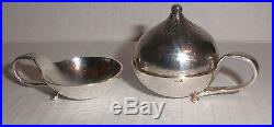 Vintage Georg Jensen Sterling Silver Salt Cellar & Pepper domed shaker set 667