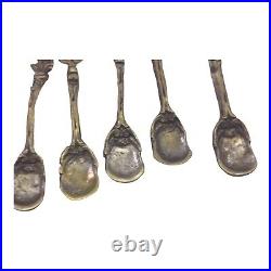 Vintage Italian Salt Cellars W Spoons Crystal Glass Lot Of 8