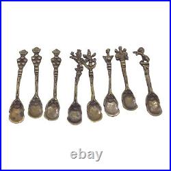 Vintage Italian Salt Cellars W Spoons Crystal Glass Lot Of 8