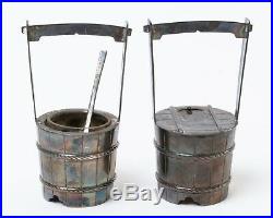 Vintage Japanese 950 Sterling Silver Salt Cellar & Pepper Shaker Set Buckets