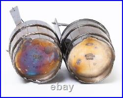 Vintage Japanese 950 Sterling Silver Salt Cellar & Pepper Shaker Set Buckets