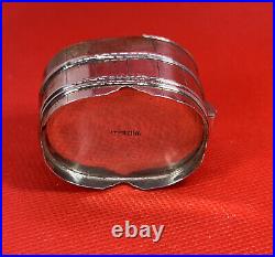 Vintage Japanese Sterling Silver Salt Cellar & Pepper Shaker Set Banded Barrel