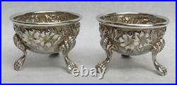 Vintage Pair Early American Repousse' Salt Dishes