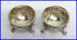 Vintage Pair Early American Repousse' Salt Dishes