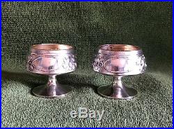 Vintage Pair Of Whiting Sterling Silver Snifter Salt Cellars New York Pre 1926