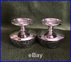 Vintage Pair Of Whiting Sterling Silver Snifter Salt Cellars New York Pre 1926