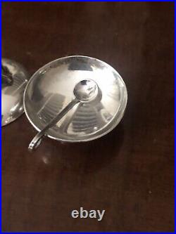 Vintage Rare Leonore Doskow Handmade Sterling Silver Salt Cellar & Spoon 12.4 g