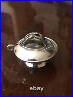 Vintage Rare Leonore Doskow Handmade Sterling Silver Salt Cellar & Spoon 12.4 g