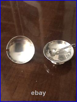 Vintage Rare Leonore Doskow Handmade Sterling Silver Salt Cellar & Spoon 12.4 g