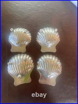 Vintage Salt Cellars Shell Shape Sterling Silver Stamped 9.25 Many Uses