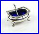 Vintage-Solid-Silver-Footed-Salt-Dish-Cellar-Pot-w-Bristol-Blue-Glass-Spoon-01-ocx