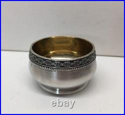 Vintage Soviet Russian USSR 875 Sterling Salt Cellar Gold Wash 39g Stamped