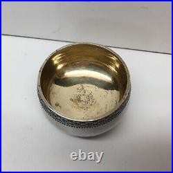 Vintage Soviet Russian USSR 875 Sterling Salt Cellar Gold Wash 39g Stamped