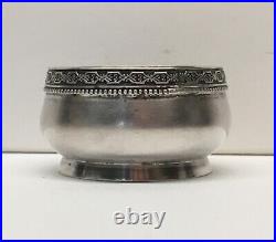 Vintage Soviet Russian USSR 875 Sterling Salt Cellar Gold Wash 39g Stamped