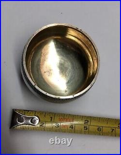 Vintage Soviet Russian USSR 875 Sterling Salt Cellar Gold Wash 39g Stamped