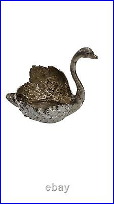 Vintage Sterling Silver 925 Miniature Swan Figurine Salt Holder or Decorative