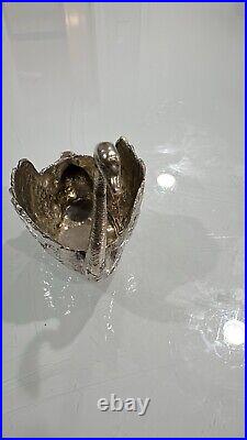 Vintage Sterling Silver 925 Miniature Swan Figurine Salt Holder or Decorative