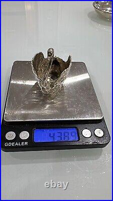 Vintage Sterling Silver 925 Miniature Swan Figurine Salt Holder or Decorative