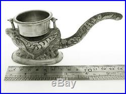 Vintage Sterling Silver 925 dragon Incent Burner Holder salt cellar Vietnam USSR