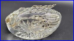 Vintage Sterling Silver & Crystal Swan Master Salt Cellar / Caviar Bowl, 6 1/4