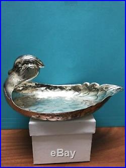 Vintage Sterling Silver Duck Candy or Jewelry Dish