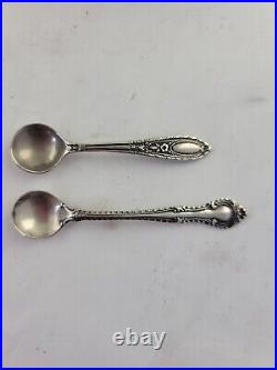 Vintage Sterling Silver Open Salt Cellars with Spoons 3.8oz