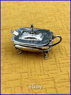 Vintage Sterling Silver Victorian Footed Salt Cellar Made in Mexico With Spoon