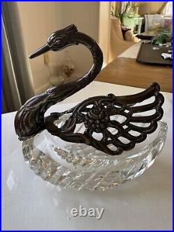 Vintage Swan Salt Cellar German Silver Read