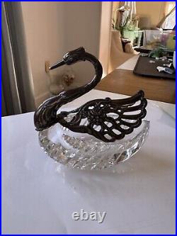 Vintage Swan Salt Cellar German Silver Read