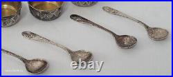 Vintage WEIDLICH Sterling Silver Salt/Pepper 4 Indiv. Sets Shakers, Cellar, Spoons